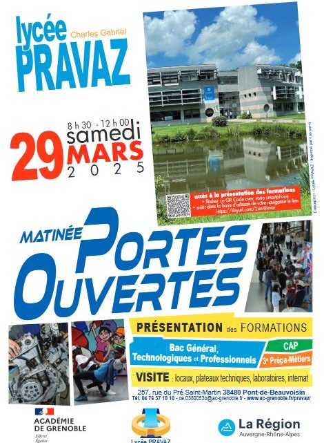 MATINÉE PORTES OUVERTES AU LYCÉE PRAVAZ 29/03/25